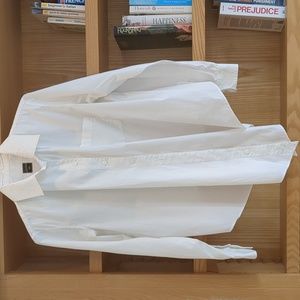 jean Paul Gaultier Femme White Fishtail Hem Asymmetric Button down Shirt